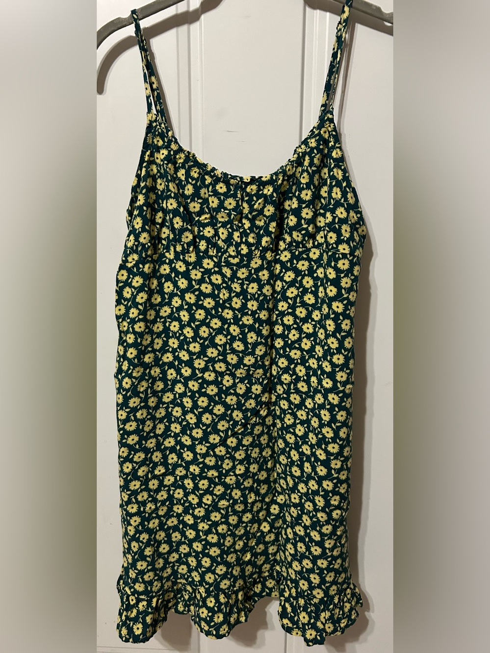Abound Green Mini Dress with Yellow Daisy Print